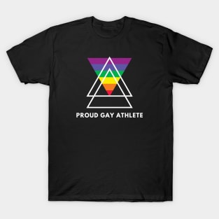 Proud Gay Athlete (White text) T-Shirt